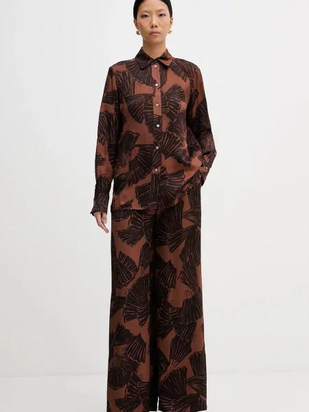 Классическая ошейниковый рубашка Karl Lagerfeld коричневая