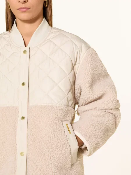 Barbour Kurtka Puchowa Wetherby Z Mieszanki Materiałów weiss