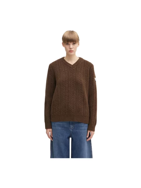 Sweter Mm6 Maison Margiela wełniany brązowy