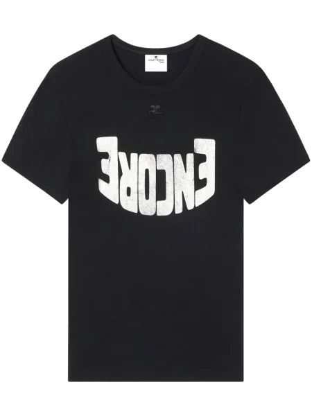 Tricou Courreges cu imagine negru