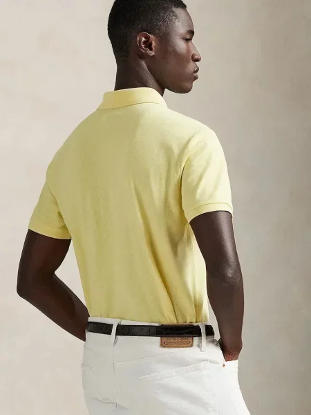 Tricou polo Polo Ralph Lauren plasă galben