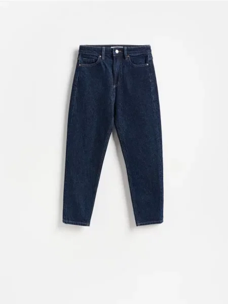 Reserved Джинси mom fit slim з подовженими штанинами темно-синій сині