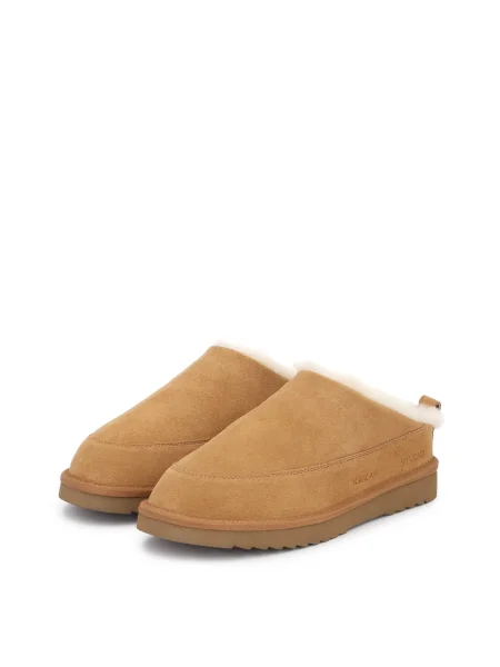 Kazar Studio Pantofle světle hnědá bílá