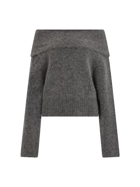 Sweter Giuseppe Di Morabito wełniany z odkrytymi ramionami szary
