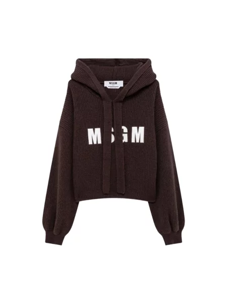 Bluza z kapturem Msgm z kapturem brązowa
