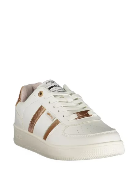 Sneakerși Gas cu model piele de șarpe alb
