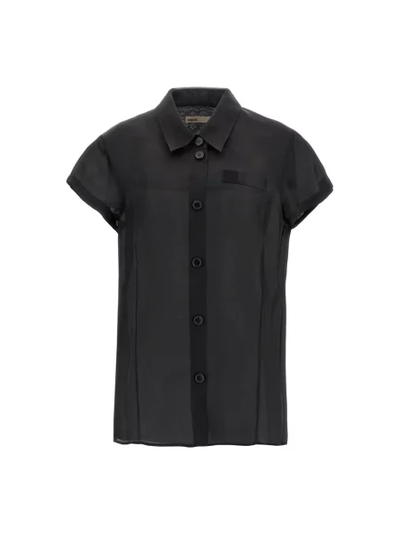 Koszula Khaite z krótkim rękawem z organzy czarna