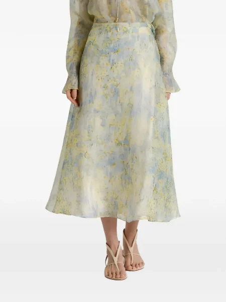 Fustă Alberta Ferretti cu model floral cu imagine galben