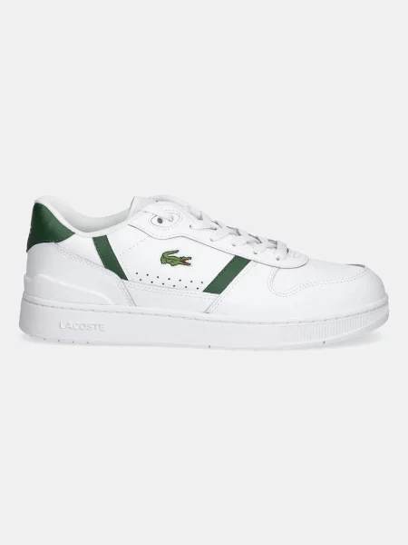 Lacoste Obuwie Mężczyzna Zielony 42 EU Skóra T-Clip Set Sneakers białe