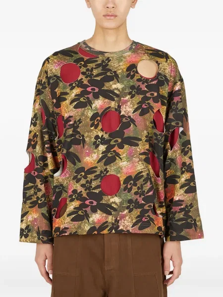 Tricou Perks And Mini cu model floral cu imagine verde