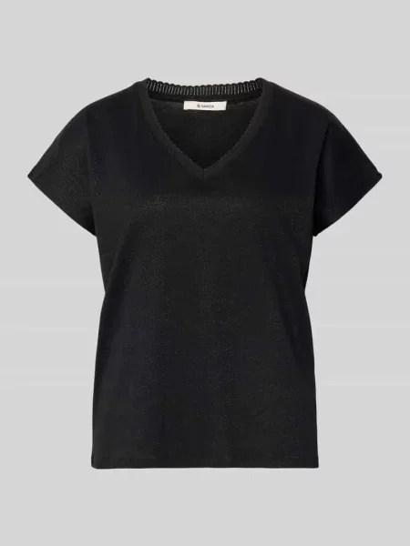 T-shirt z imitacją dzianiny Garcia czarna