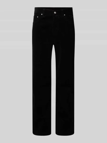 Spodnie o kroju straight fit z czystej bawełny w imitacji sztruksu Carhartt Wip czarne