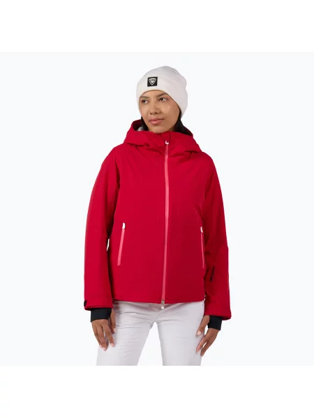 Дамско скиорско яке Rossignol Blackside ruby red червено