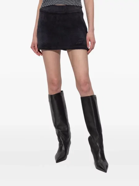 Fusta mini Alexander Wang cu broderie negru