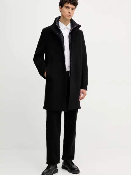 Шерстяное пальто Marc O'polo черное