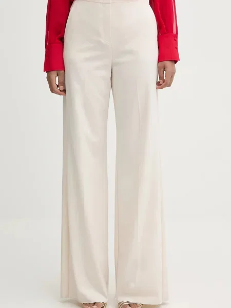 Marella pantaloni SEQUOIA drept high waist bej