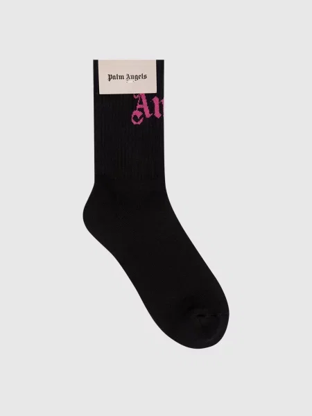 Утеплені шкарпетки з логотипом Palm Angels S чорні