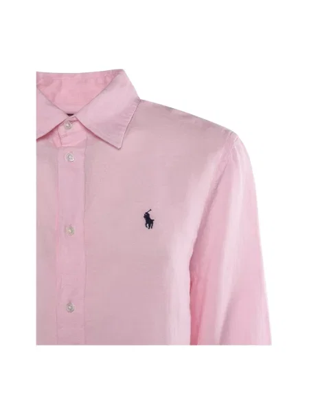 Lniana koszula z długim rękawem Polo Ralph Lauren z długim rękawem klasyczna różowa