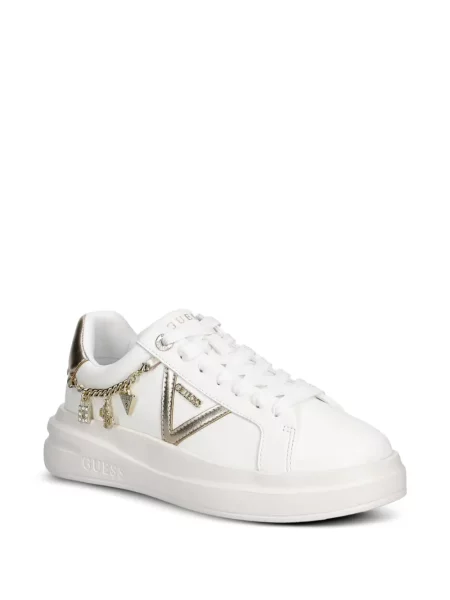 Sneakerși Guess din piele alb