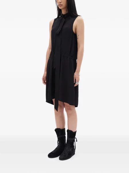Миди рокля Ann Demeulemeester връзки черно