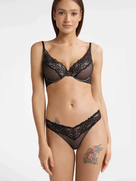 Женские прозрачные трусики чорні