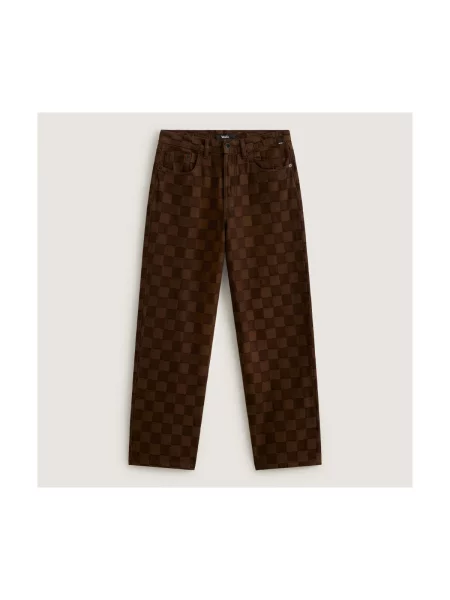 Pantaloni Vans în carouri maro