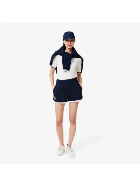 Lacoste Spodenki Tennis Heritage Stretch Piqué niebieskie