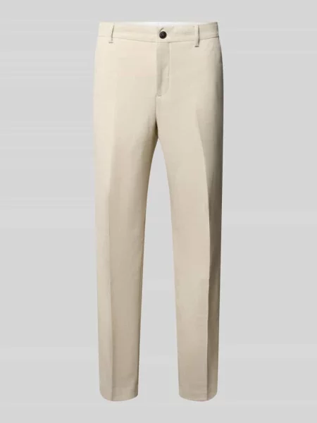 Spodnie garniturowe o kroju slim fit z dodatkiem wełny model SLIM-OASIS' Selected Homme białe