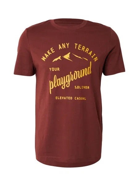 S.Oliver Tricou galben auriu / bordeaux roșu