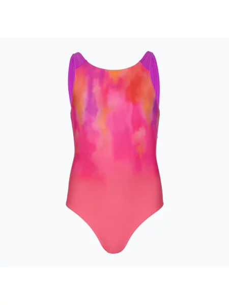 Gyermek egyrészes úszódressz Speedo Print Pulseback rózsaszín/neon ibolya. Méret: 6 rózsaszín
