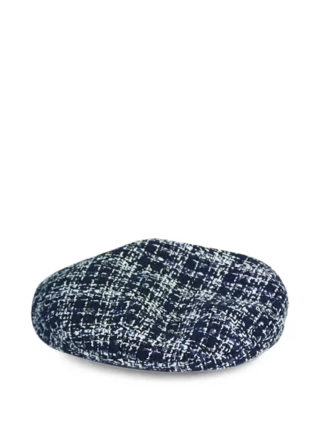 Șapcă Maison Michel din tweed albastru
