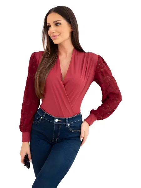 Lumera Blúzka Jacquard bordová