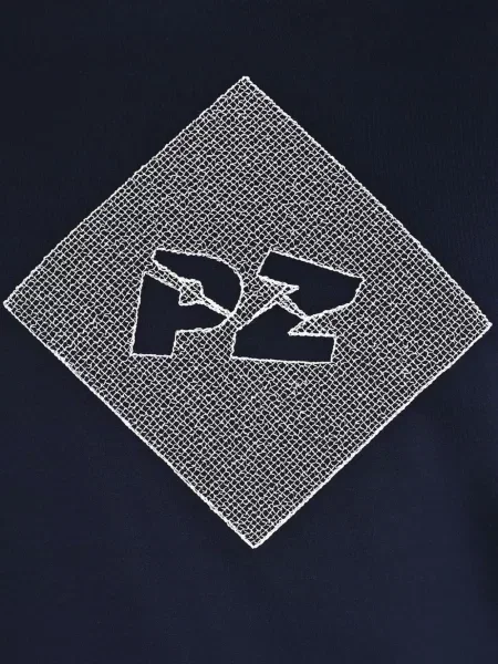 Тениска Pal Zileri с принт с кръгло деколте синьо