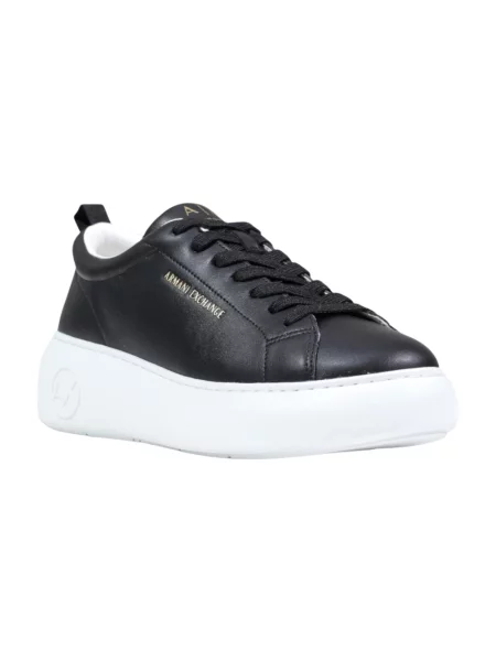 Sneakersy Armani Exchange skórzane czarne