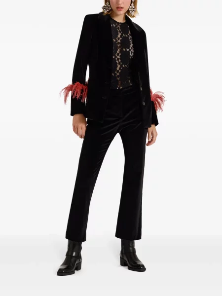 Pantaloni La Doublej din jacard negru