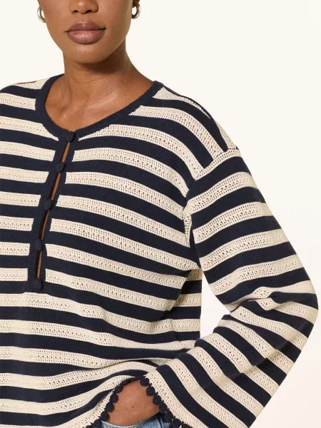 Frame Sweter The Captain Pullover schwarz beżowy