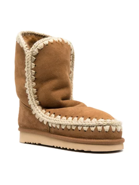 Buty do kostki Mou wełniane brązowe