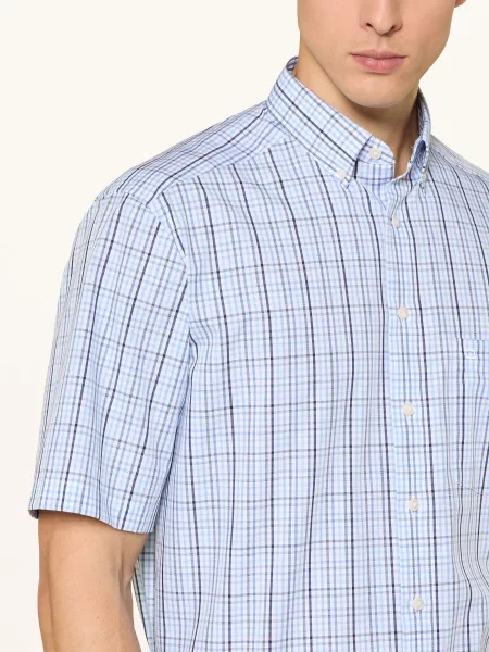 Olymp Košile S Krátkým Rukávem Luxor Comfort Fit tmavě modrá / tmavě modrá bílá