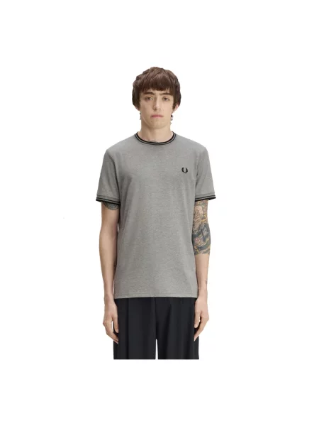 Koszulka Fred Perry ze sznurkiem szara