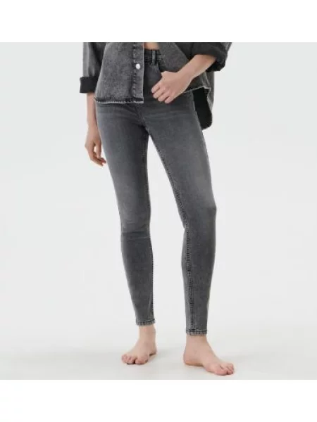 Sinsay Džíny skinny high waist šedá
