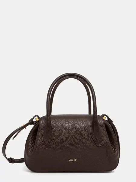 Yuzefi crossbody torbica usnjena OYSTER MINI DUFFLE rjava