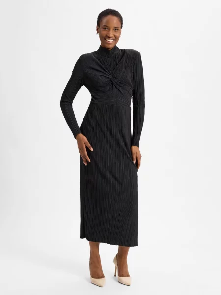 Y.A.S Sukienka YASOlinda Kobiety Sztuczne włókno jednolity S czarny