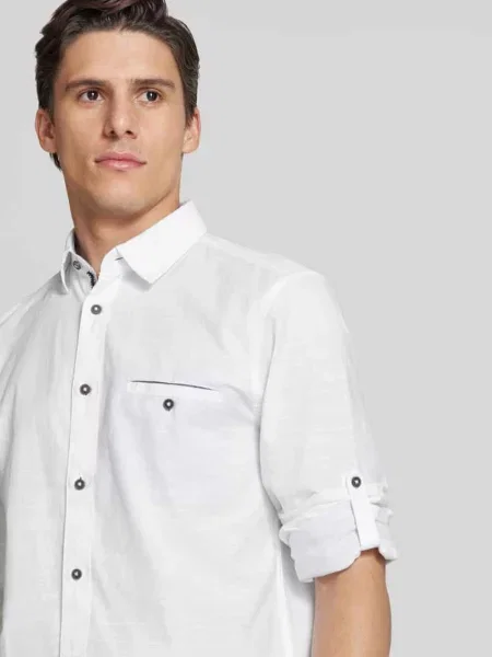 Koszula casualowa o kroju regular fit z cieniowanej przędzy Tom Tailor biała