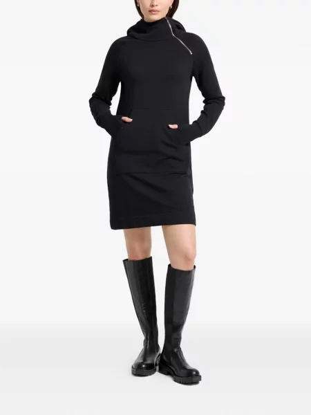 Rochie mini Marcella cu glugă de costum negru