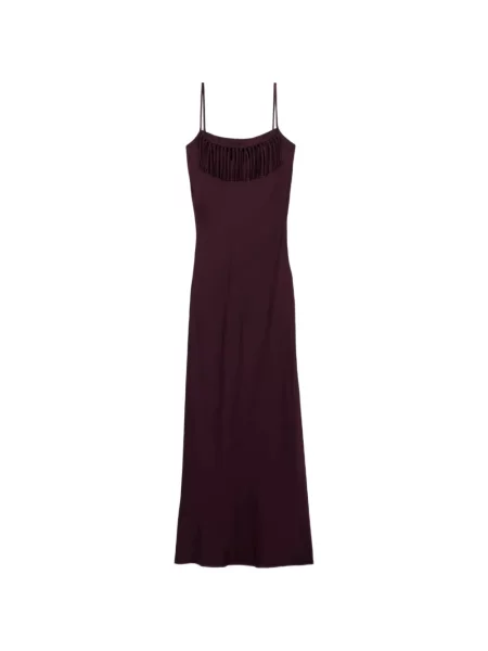 Rochie Claudie Pierlot cu franjuri cu bretele violet