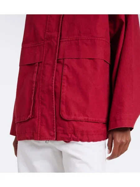 Geacă parka Velvet de catifea roșu