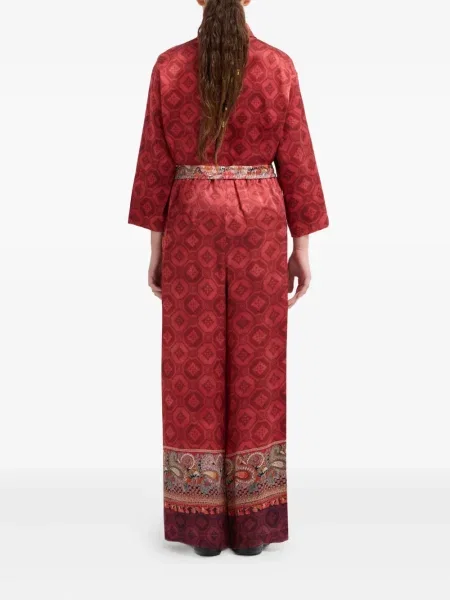 Pantaloni Pierre-louis Mascia cu imprimeu geometric roșu