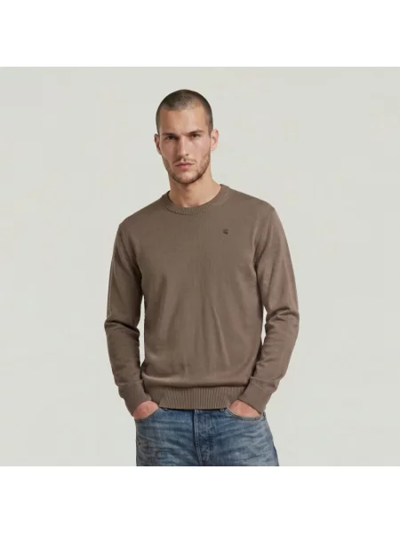 Dzianinowy sweter G-star brązowy