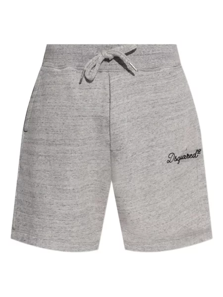 Pantaloni scurți Dsquared2 cu broderie gri