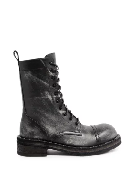 Botine Ann Demeulemeester cu șireturi din piele negru